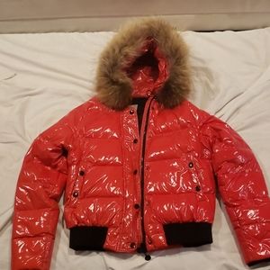 Red moncler jacket